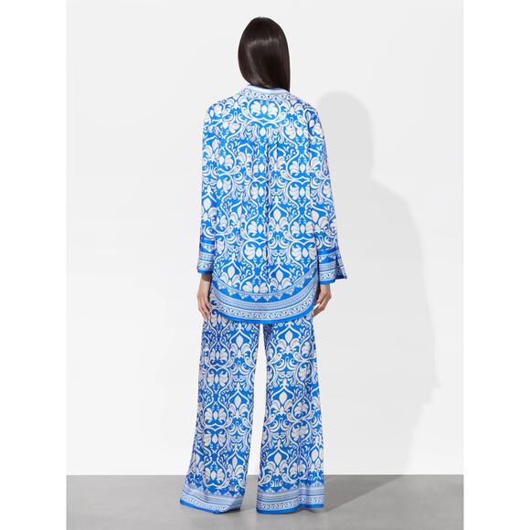 New ALICE + OLIVIA Kiva Oversized Pajama Button-Up Shirt Large - Picture 8 of 14